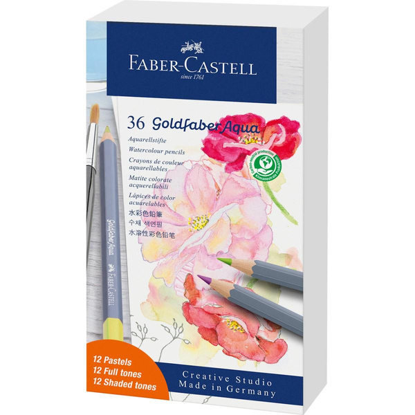 Kredki akwarelowe Faber Castell Goldfaber Aqua Pastel 36 kolorów Studio Box