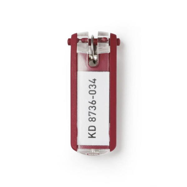 Zawieszki do kluczy Durable Key Clip - 6 sztuk czerwony