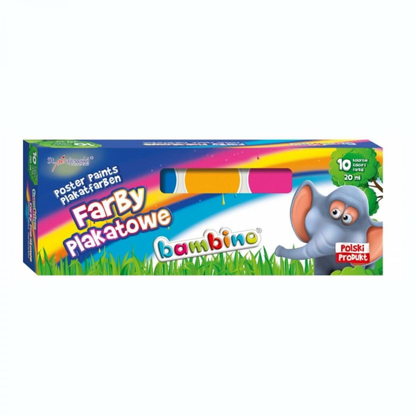 Farby plakatowe 10 kolorów 20ml Bambino