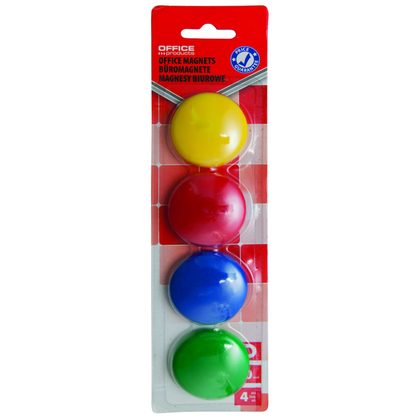 Magnesy Office Products okrągłe średnica 40mm 4 sztuki