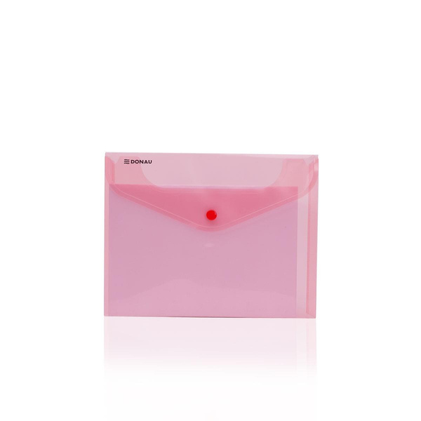 Teczka kopertowa na zatrzask Donau C5 plastikowa czerwony