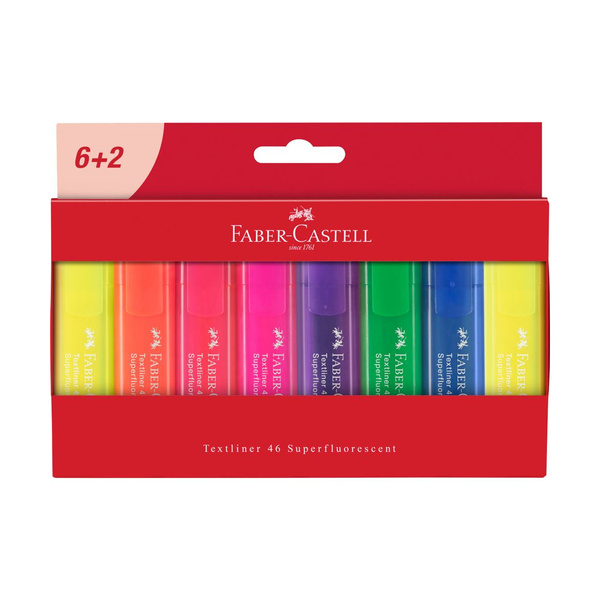 Zakreślacze Faber Castell Textliner 1546 8 sztuk