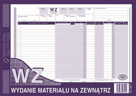 WZ Wydania materiałów na zewnątrz A4 wielokopia