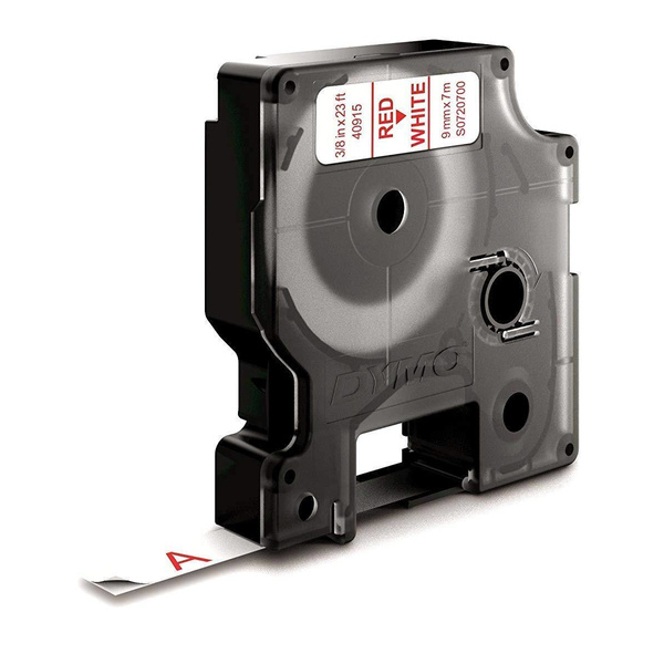 Taśma Dymo D1 9mm czerwona / biała