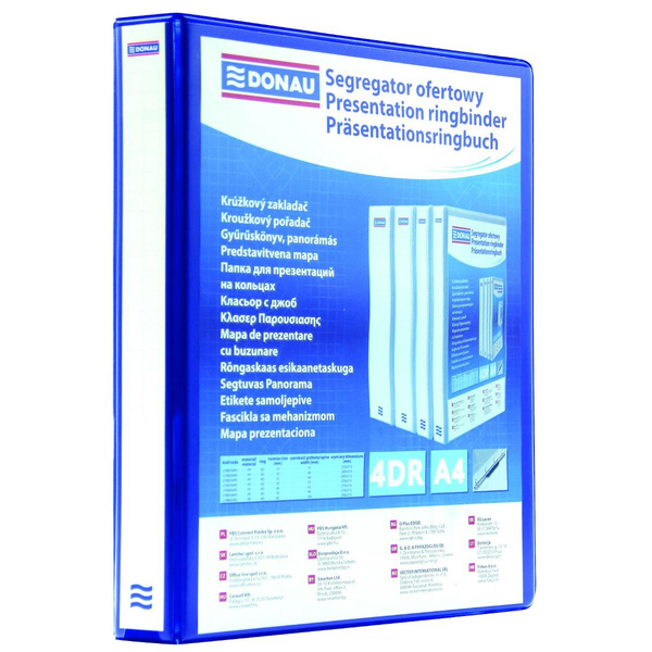 Segregator ofertowy A4 Donau 44mm 4 ringi niebieski
