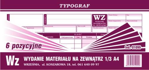 WZ wydanie materiału na zewnątrz (6 pozycyjne) 1/3 A4