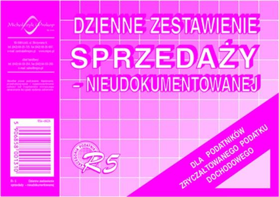 Dzienne zestawienie sprzedaży nieudokumentowanej A6