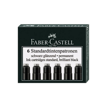 Naboje do pióra Faber Castell krótkie 6 sztuk czarny