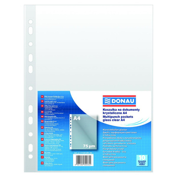 Koszulki na dokumenty Donau A4 krystaliczne 75 mikronów