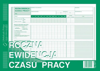 Roczna ewidencja czasu pracy A4
