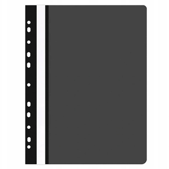 Skoroszyt plastikowy KBK A4 wpinany do segregatora twardy czarny