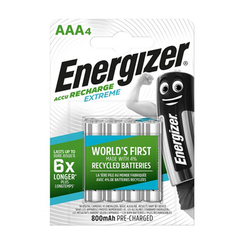 Akumulatorki AAA 800mAh Energizer Extreme (4 szt.)