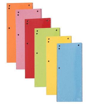 Przekładki do segregatora 1/3 A4 kartonowe kolorowe KBK mix