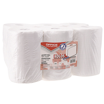 Ręczniki papierowe celulozowe 2 warstwowe Office Products Kolos 300 listków