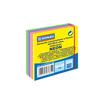 Karteczki samoprzylepne 50x50mm Donau kostka mini mix kolorów