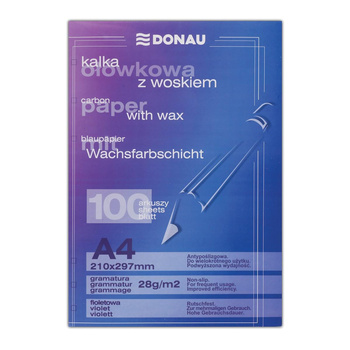 Kalka ołówkowa A4 Donau 100 arkuszy fioletowa