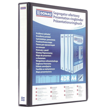 Segregator ofertowy A4 Donau 100mm 4 ringi czarny
