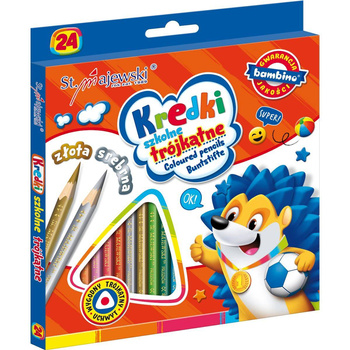 Kredki ołówkowe Bambino 24 kolorów trójkątne