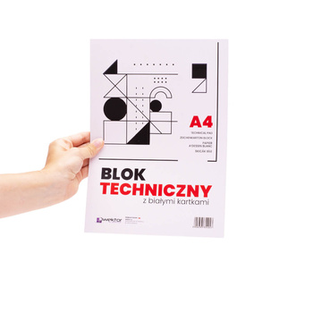 Blok techniczny A4 biały Wektor