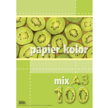 Papier ksero Kreska A3 80g mix 10 kolorów 100 arkuszy