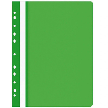 Skoroszyt plastikowy KBK A4 wpinany do segregatora twardy zielony