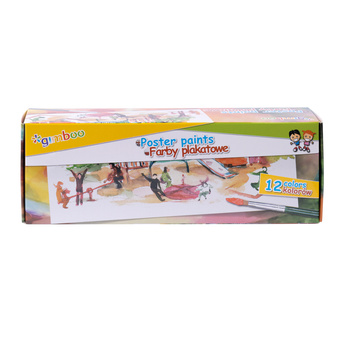 Farby plakatowe Gimboo 12 kolorów 20ml