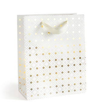 Torba ozdobna złote romby S 20x8x15