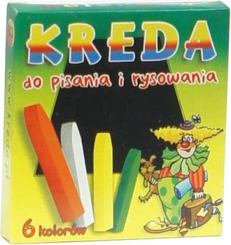Kreda szkolna kwadratowa kolorowa B3 6 sztuk