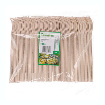Widelec drewniany 16cm 100 sztuk
