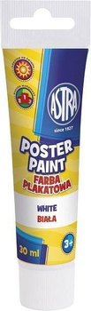Farba plakatowa w tubce biała 30ml Astra