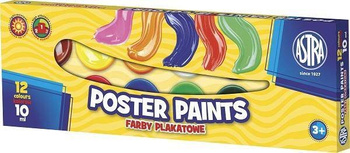 Farby plakatowe Astra 12 kolorów 10ml
