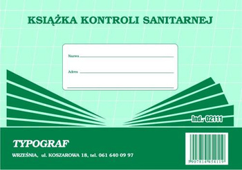 Książka kontroli sanitarnej A5