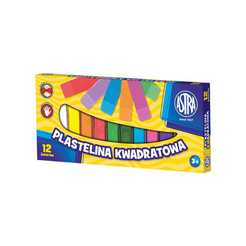 Plastelina Astra 12 kolorów kwadratowa