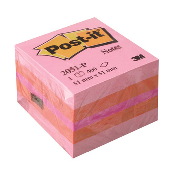 Karteczki samoprzylepne 51x51mm Post-it Mini kostka różowa 2051P
