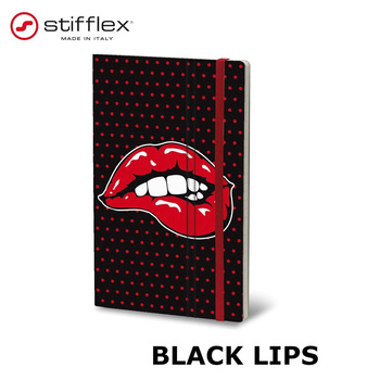 Notatnik Stifflex Black Lips 13x21cm 192 strony Usta