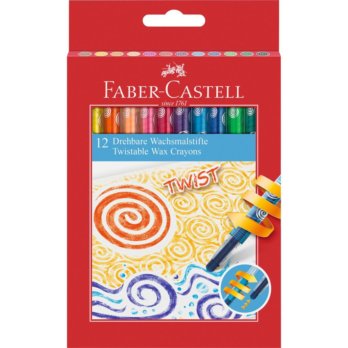 Kredki Woskowe Faber Castell Wykręcane 12 Kolorów Extrabiuropl